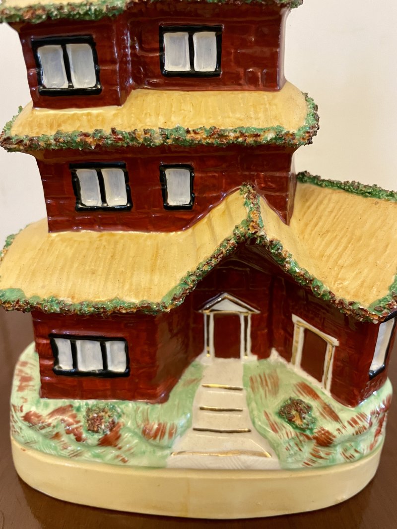 Antique Victorian Staffordshire Flatback House - Image 8